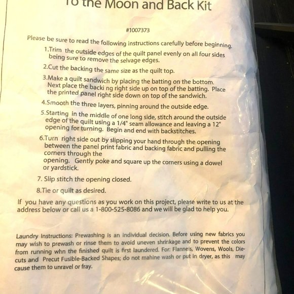 New Keepsake Quilting Kit To the Moon and Back Kit - Picture 3 of 3